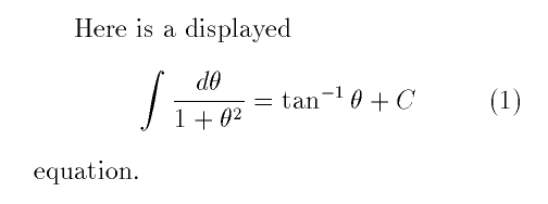 displayed equation