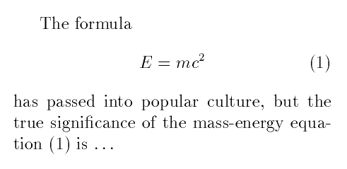 mass-energy equation